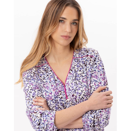 Chemise de nuit en coton CASSIE 801 Multico | Lingerie le Chat