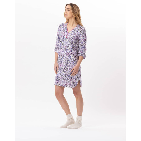 Chemise de nuit en coton CASSIE 801 Multico | Lingerie le Chat