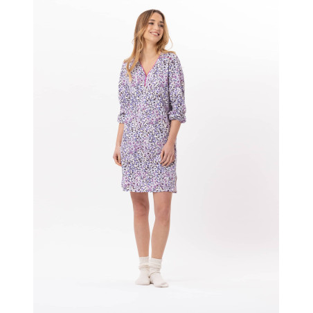 Chemise de nuit en coton CASSIE 801 Multico | Lingerie le Chat