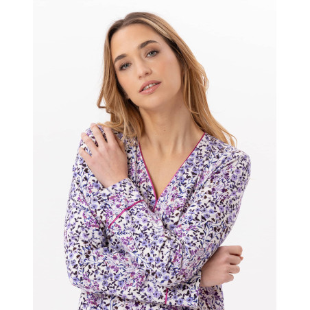 Chemise de nuit longue en coton CASSIE 811 Multico | Lingerie le Chat