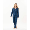 Pyjama en coton CHAMADE 802 Prusse