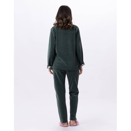 Jogging en velours GIOIA 822 Lichen | Lingerie le Chat