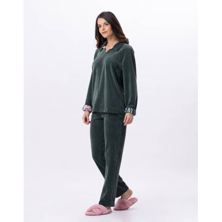 Jogging en velours GIOIA 822 Lichen | Lingerie le Chat
