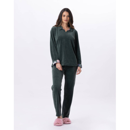 Jogging en velours GIOIA 822 Lichen | Lingerie le Chat