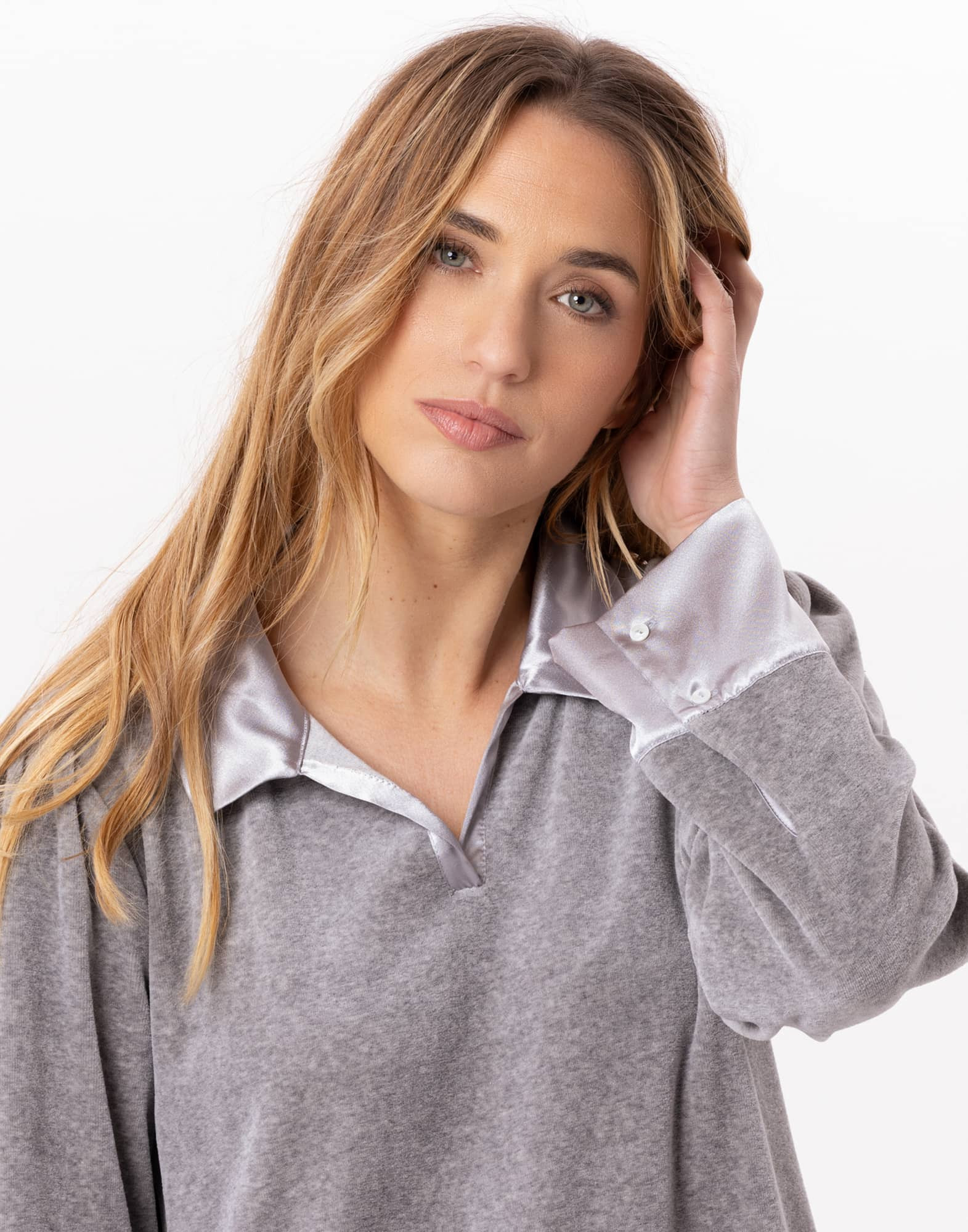 Robe en velours VELVET 840  Gris Chine | Lingerie le Chat