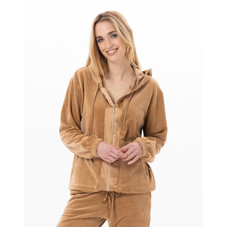 Velvet zip jacket VELVET 870 Gold | Lingerie le Chat
