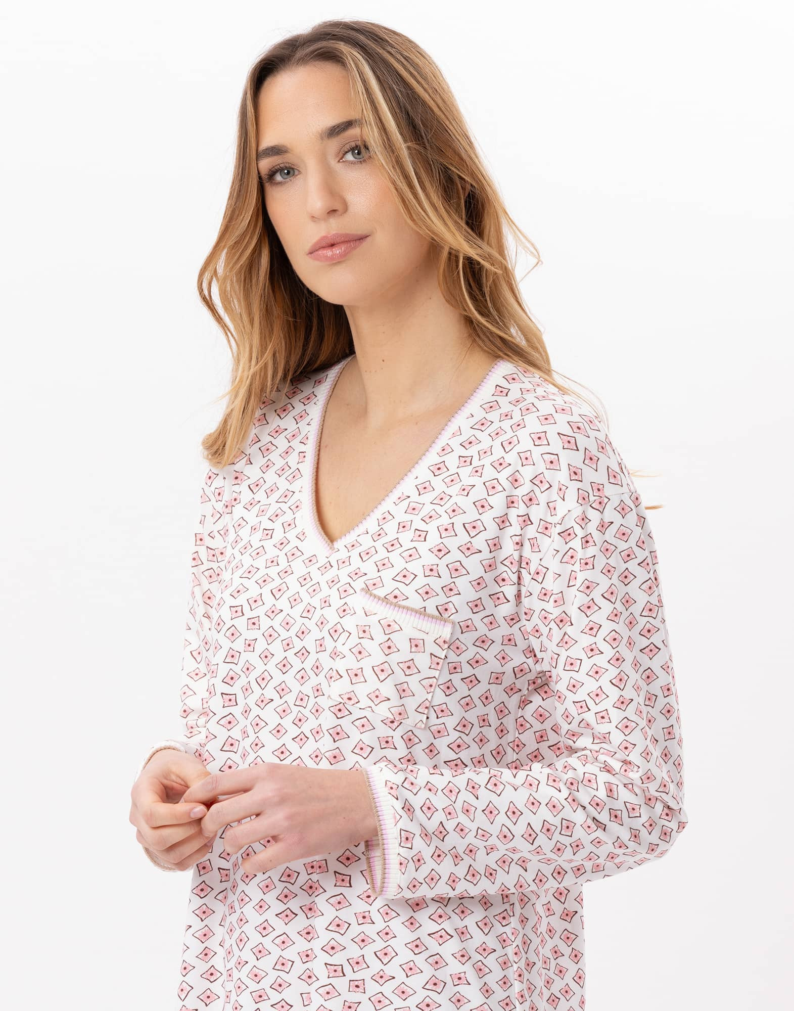 Chemise de nuit en coton AURORE 801 Multico | Lingerie le Chat
