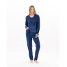 Quilted cotton pyjamas PILLOW 802 Prussian Blue