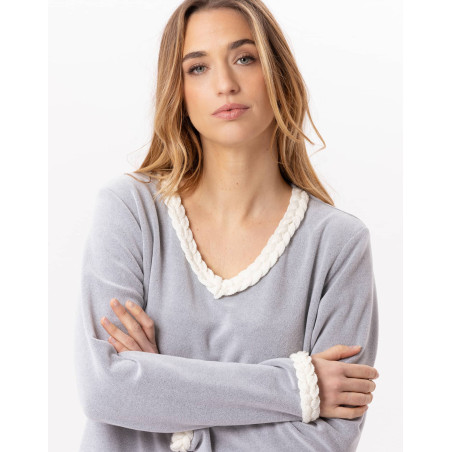 Micropolar pyjamas DOUCE 802 Grey | Lingerie le Chat