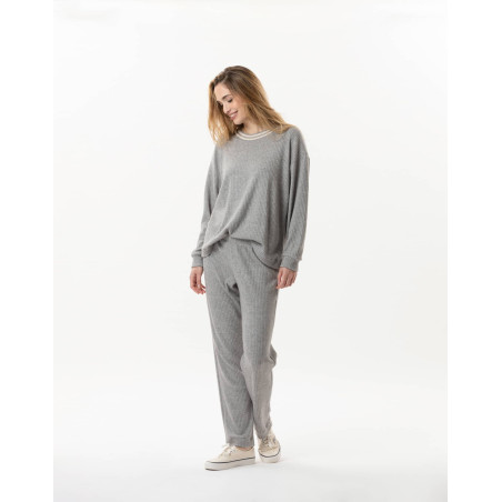 Jogging en maille tricot ESMEE 802 Gris Chine | Lingerie le Chat