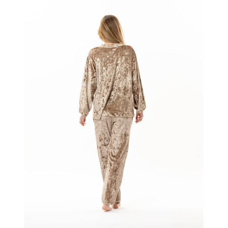 Jogging en panne de velours PLATINE 802 Doré | Lingerie le Chat