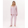 Pyjama boutonné en coton GARANCE 806 Rose/Blanc