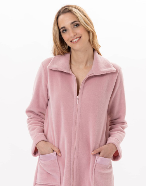 Robe de chambre zippée en polaire ESSENTIEL Blush