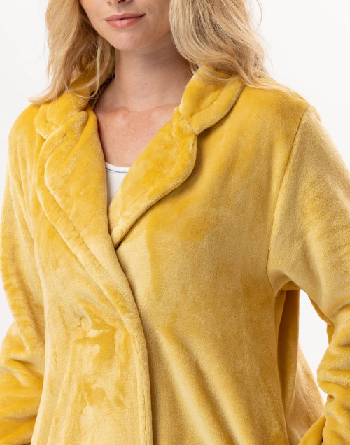 Veste boutonnée en peluche flanelle ESSENTIEL pollen
