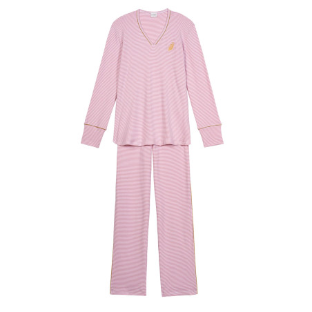 Pyjama en coton GARANCE 802 Rose/Blanc | Lingerie le Chat