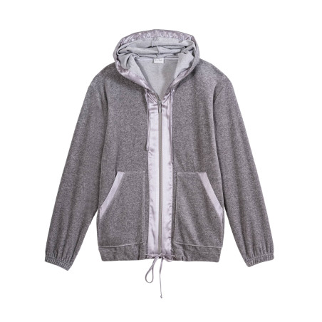 Veste zippée en velours VELVET 870  Gris Chine | Lingerie le Chat