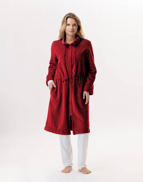 Veste zippée en peluche flanelle ESSENTIEL 853 Tomette | Lingerie le Chat