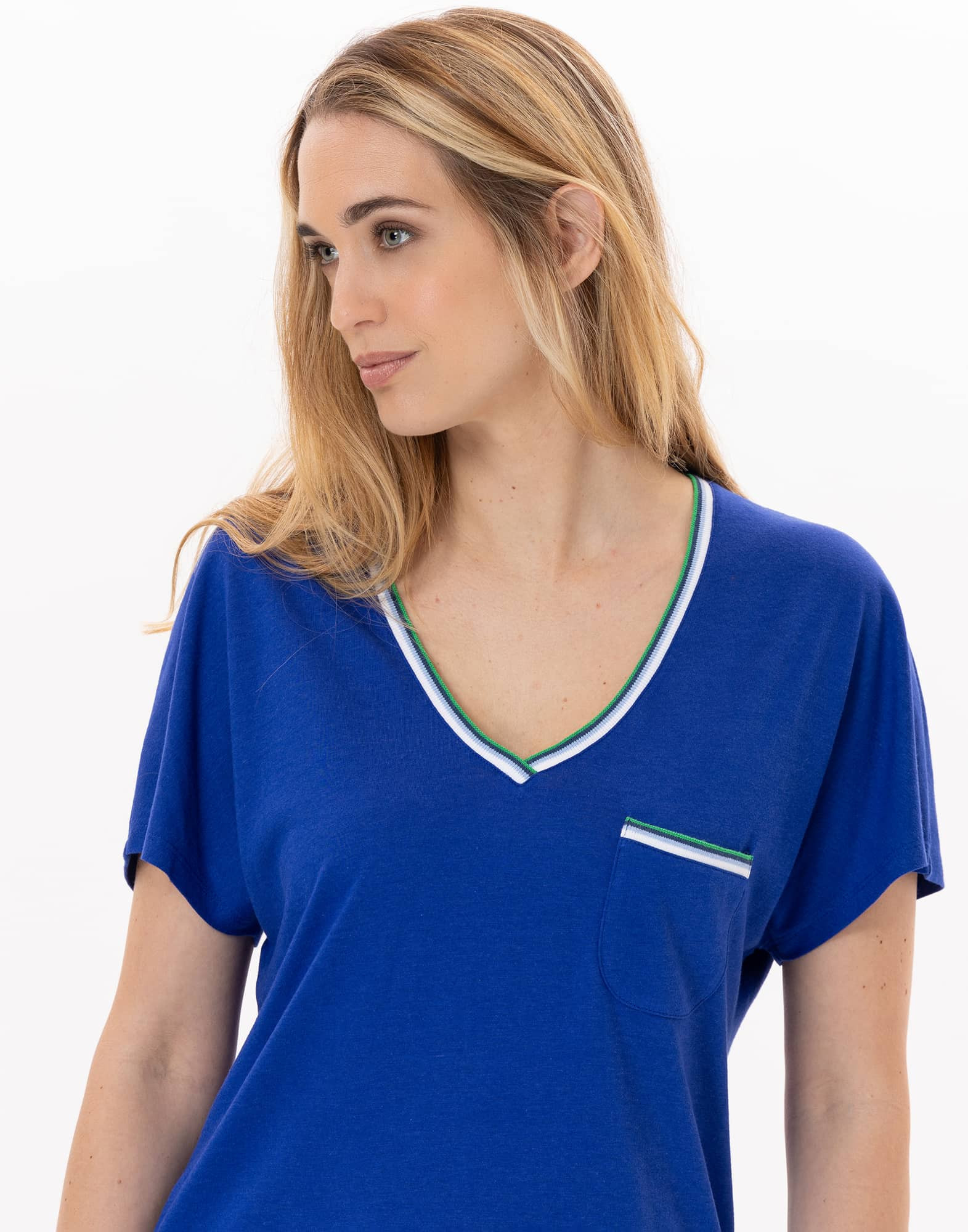Cotton Pyjama short BLOOM 900 Blue | Lingerie le Chat