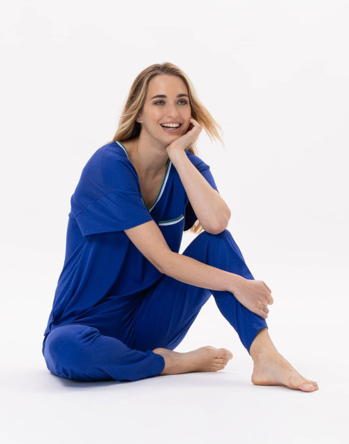 Pyjama en jersey BLOOM 912 Bleu | Lingerie le Chat