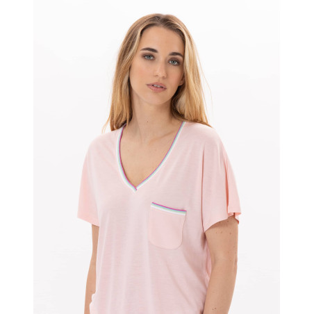 Cotton Pyjama short BLOOM 900 Coral | Lingerie le Chat