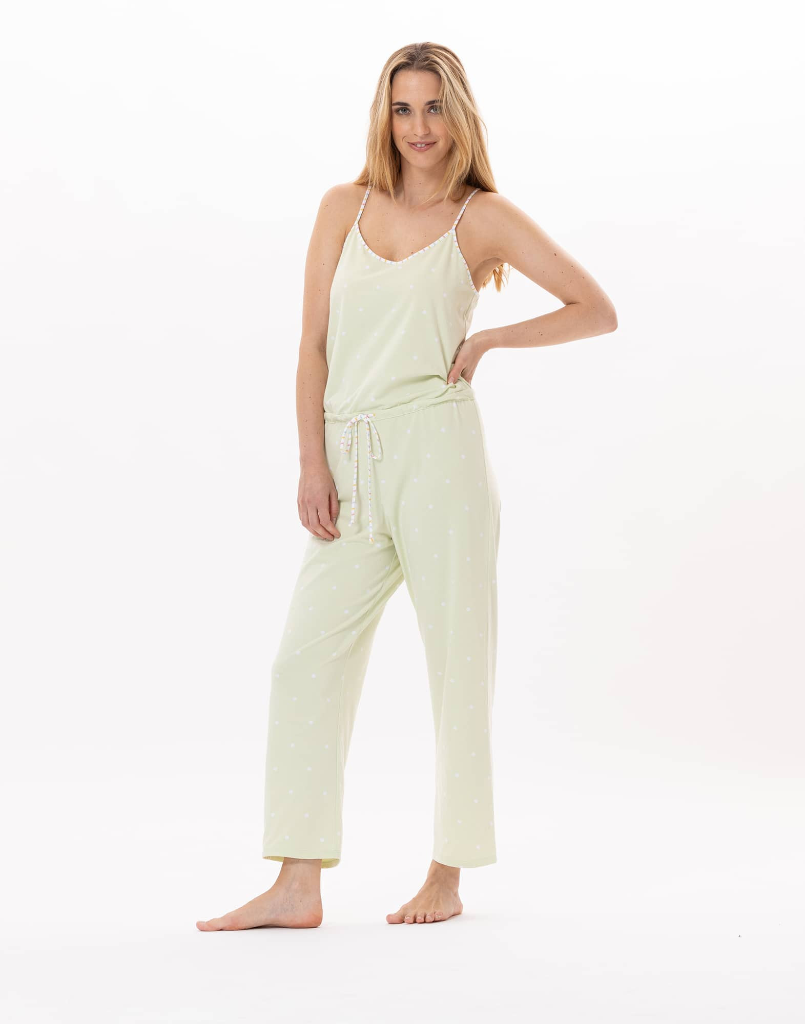 Combinaison en coton PITCHOUN 920 Vert d'eau | Lingerie le Chat