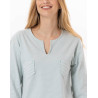 Cotton Pyjama JEANNETTE 902 Turquoise