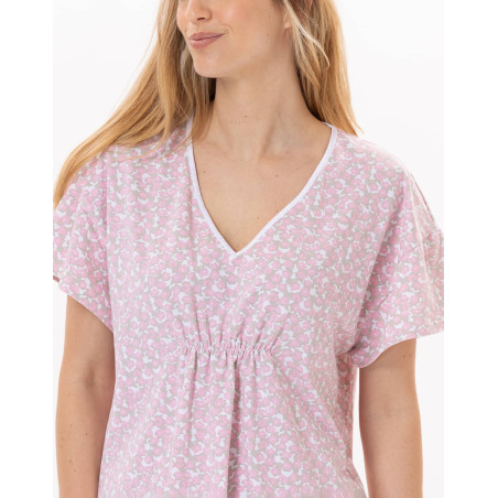 Cotton Pyjama short CALISSON 900 Pink | Lingerie le Chat