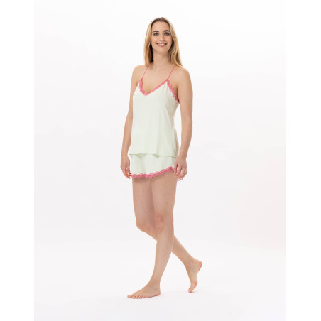 Pyjama short en viscose PALOMA 900 Vert d'eau | Lingerie le Chat