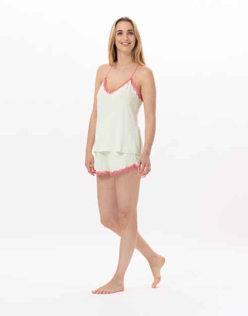 Pyjama short en viscose PALOMA 900 Vert d'eau