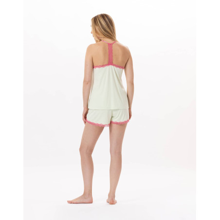 Pyjama short en viscose PALOMA 900 Vert d'eau | Lingerie le Chat