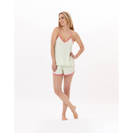 Pyjama short en viscose PALOMA 900 Vert d'eau | Lingerie le Chat