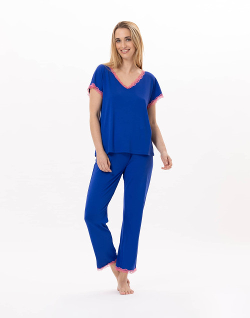 Pyjama en viscose PALOMA 902 Bleu | Lingerie le Chat