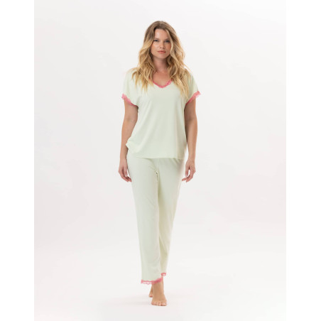 Pyjama en viscose PALOMA 902 Vert d'eau | Lingerie le Chat