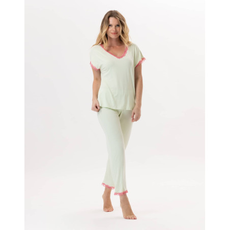 Pyjama en viscose PALOMA 902 Vert d'eau | Lingerie le Chat