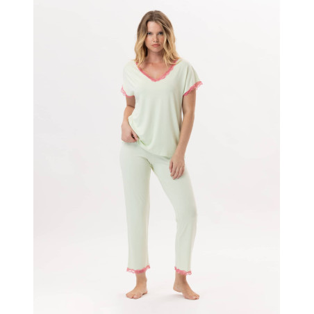 Pyjama en viscose PALOMA 902 Vert d'eau | Lingerie le Chat