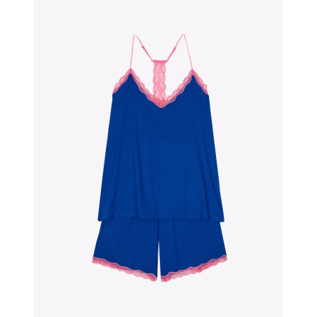 Pyjama short en viscose PALOMA 900 Bleu | Lingerie le Chat