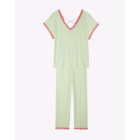 Pyjama en viscose PALOMA 902 Vert d'eau | Lingerie le Chat