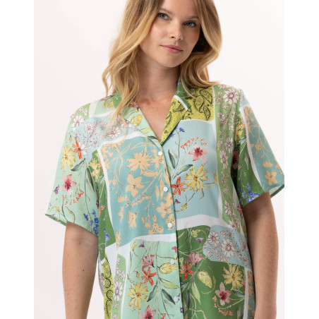 Pyjama short en viscose ESTEREL 900 Vert d'eau | Lingerie le Chat