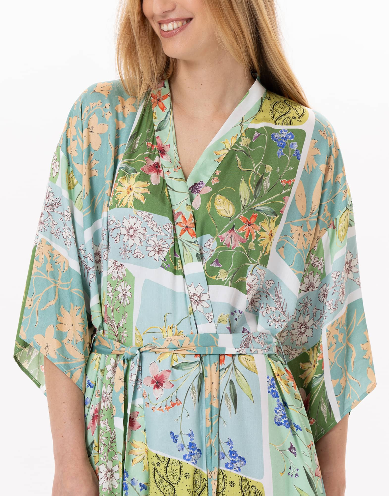 Viscose Kimono  ESTEREL 960 Water green | Lingerie le Chat