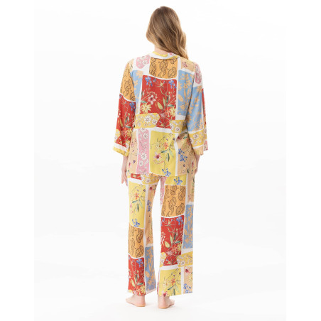 Viscose button-down Pyjama ESTEREL 906 Pink | Lingerie le Chat