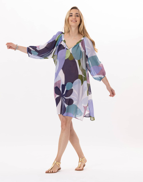 Kaftan en voile de coton PORQUEROLLES 940 Multico | Lingerie le Chatt