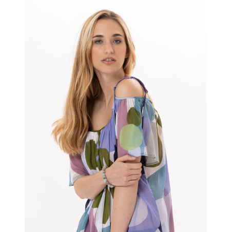 Robe en voile de coton PORQUEROLLES 941 Multico | Lingerie le Chat