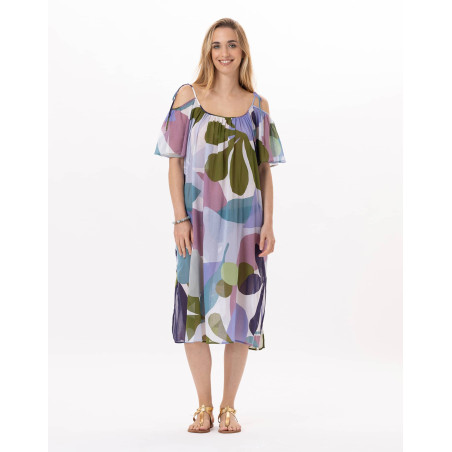 Robe en voile de coton PORQUEROLLES 941 Multico | Lingerie le Chat