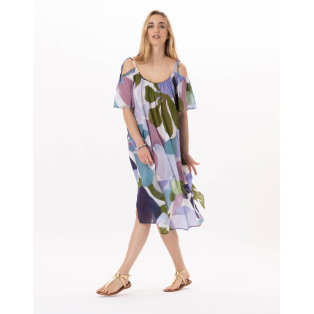 Robe en voile de coton PORQUEROLLES 941 Multico | Lingerie le Chat