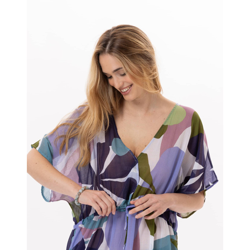 Robe en voile de coton PORQUEROLLES 942 Multico | Lingerie le Chat