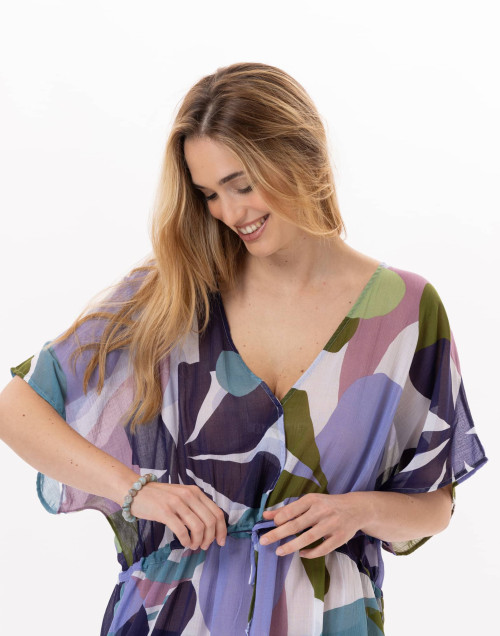 Robe en voile de coton PORQUEROLLES 942 Multico | Lingerie le Chat
