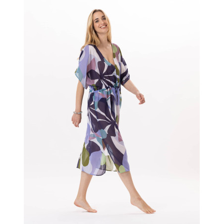 Robe en voile de coton PORQUEROLLES 942 Multico | Lingerie le Chat