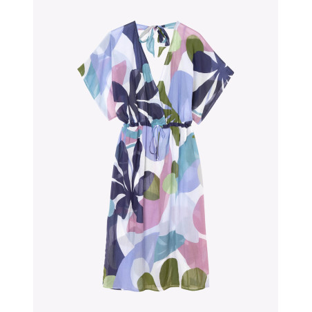 Cotton voile dress PORQUEROLLES 942 Multico | Lingerie le Chat