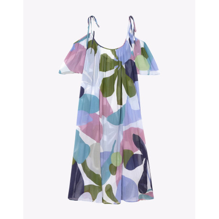 Cotton voile dress PORQUEROLLES 941 Multico | Lingerie le Chat