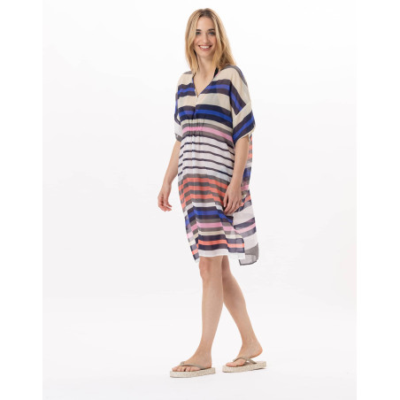 Kaftan en voile de coton VALLAURIS 940 Multico | Lingerie le Chat